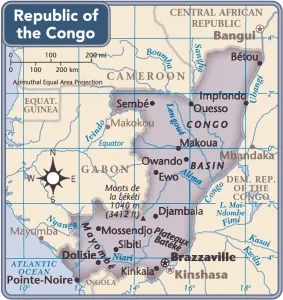 2011 Republic of the Congo Map Print Reference Edition