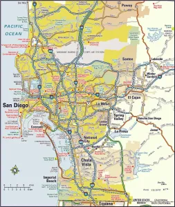 San Diego, California Area Map Print 2012 Reference Edition