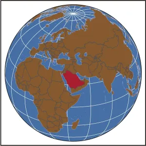 Saudi Arabia Map Prints: Saudi Arabia locator map