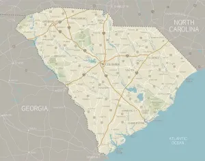 South Carolina Map Print: Detailed Reference Map