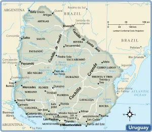 Americas Prints: Uruguay 2011 Reference Map Print