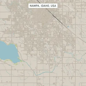 Geological Map Prints: Nampa Idaho City Street Map Vector Print (1:60,000)