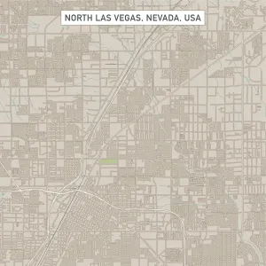 Geological Map Prints: North Las Vegas, Nevada City Street Map Print (1:60,000)
