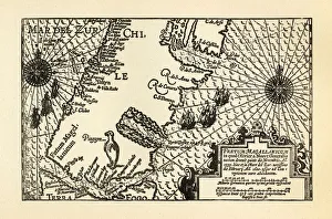 Map of Van Noort at the Strait of Magellan, 1599 Map of Van Noort at the Strait of Magellan, 1599
