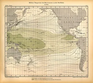 May Mean Temperature of Seawater at the Surface Chart, Pacific Ocean May Mean Temperature of Seawater at the Surface Chart, Pacific Ocean