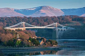 Menai Bridge and Menai Straits, Anglesey, Wales Menai Bridge and Menai Straits, Anglesey, Wales
