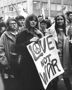 Vietnam War Prints: Love Not War Protest Sign Print