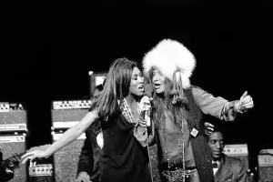 Prints of NEW YORK - NOVEMBER 27: Rock and roll singers Janis Joplin and Tina Turner perform on stage at Madsion Square Garden, New York on November 27, 1969. (Photo by Michael Ochs Archives/Getty Images) Music Prints: Janis Joplin and Tina Turner Stage Print