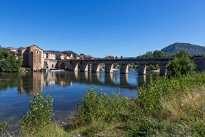 Millau/ France - historic bridge crossing Tarn River Millau/ France - historic bridge crossing Tarn River
