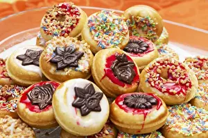 Chocolate Icing Desserts Prints: Mini donuts