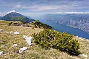 On Monte Altissimo above Nago, overlooking Lake Garda, with Monte Baldo at the rear On Monte Altissimo above Nago, overlooking Lake Garda, with Monte Baldo at the rear