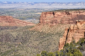 Monument Canyon, Colorado National Monument, Grand Junction at back, Colorado, USA Monument Canyon, Colorado National Monument, Grand Junction at back, Colorado, USA