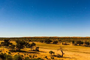 A full moon lights up the whole of the landscape at night in the Kgalagadi transfrontier A full moon lights up the whole of the landscape at night in the Kgalagadi transfrontier