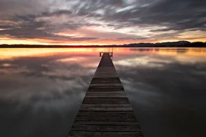Morning Mood, jetty at Lake Starnberg near Tutzing, Bavaria, Germany, Europe, PublicGround Morning Mood, jetty at Lake Starnberg near Tutzing, Bavaria, Germany, Europe, PublicGround