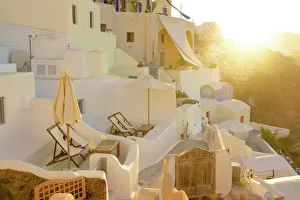 Morning sun light in Oia village, Santorini Morning sun light in Oia village, Santorini