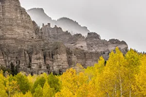 Mountain forests and formations in autumn, Gunnison National Forest, Colorado, USA Mountain forests and formations in autumn, Gunnison National Forest, Colorado, USA