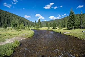 Mountain landscape with river, in Petrosani, Western Carpathians, Carpathian Mountains Mountain landscape with river, in Petrosani, Western Carpathians, Carpathian Mountains