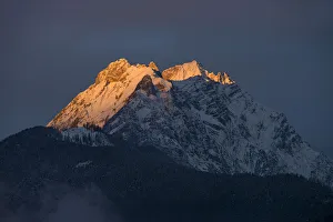 Mountains Kleiner Bettelwurf and Grosser Bettelwurf in the morning light, Karwendel range Mountains Kleiner Bettelwurf and Grosser Bettelwurf in the morning light, Karwendel range