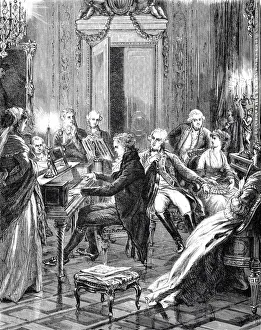 Mozart plays piano for Prince Ferdinand and friends Mozart plays piano for Prince Ferdinand and friends