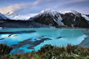 Mueller Glacier Lake and Mount Cook at Dusk Mueller Glacier Lake and Mount Cook at Dusk