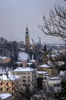 Mulln Church and Salzburg district in Winter Mulln Church and Salzburg district in Winter