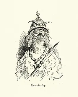 Art/gustave dore 1832 1883/mythical dog soldier warrior armed spear Art/gustave dore 1832 1883/mythical dog soldier warrior armed spear