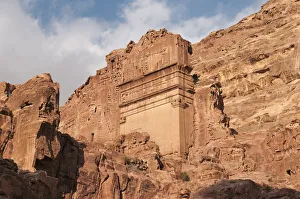 Nabataean funerary monument crowned with crow-steps, The Royal Tombs , Petra, Jordan Nabataean funerary monument crowned with crow-steps, The Royal Tombs , Petra, Jordan
