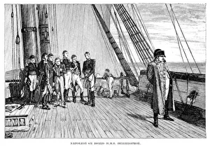 Napoleon on board HMS Bellerophon engraving 1891 Napoleon on board HMS Bellerophon engraving 1891