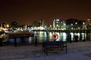 Dock Prints: Albert Dock Night Scene Print