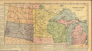 Northern Central States of the United States of America Antique Victorian Engraved Northern Central States of the United States of America Antique Victorian Engraved