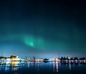 Northern lights (aurora borealis) above Helsinki Northern lights (aurora borealis) above Helsinki