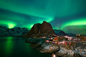 Northern Lights display over Hamnoy village in Lofoten (HamnAžya) Northern Lights display over Hamnoy village in Lofoten (HamnAžya)