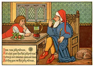 Nose, Nose, Jolly Red Nose - Victorian nursery rhyme illustration Nose, Nose, Jolly Red Nose - Victorian nursery rhyme illustration