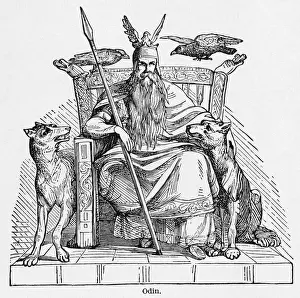 Norse Mythology Prints: Odin Enthroned