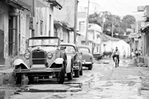 Old convertible car on street of Trinidad, Cuba Old convertible car on street of Trinidad, Cuba