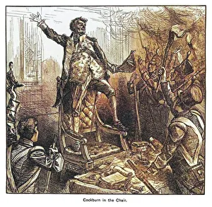 Old engraved Illustration of English Admiral George Cockburn In The Chair Of The Speaker Of The House Of Old engraved Illustration of English Admiral George Cockburn In The Chair Of The Speaker Of The House Of