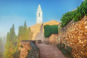 Old italian town of Pienza in the morning, Tuscany, Italy Old italian town of Pienza in the morning, Tuscany, Italy