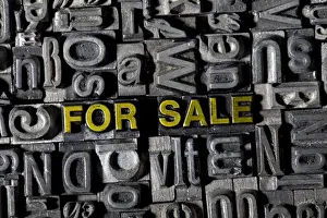 Old Lead Letters "FOR SALE" Print