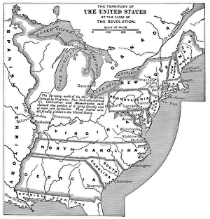 Old map of Territory of United States at the close of the Revolution Old map of Territory of United States at the close of the Revolution