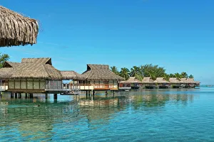 Overwater bungalows, Moorea, French Polynesia Overwater bungalows, Moorea, French Polynesia