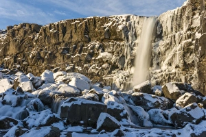 Oxararfoss waterfall, Allmannagja Gorge, Thingvellir, Iceland Oxararfoss waterfall, Allmannagja Gorge, Thingvellir, Iceland