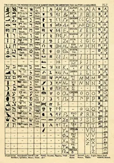 Palaeography Egyptian hieroglyphics lead to Hebrew and Samaritan characters Palaeography Egyptian hieroglyphics lead to Hebrew and Samaritan characters