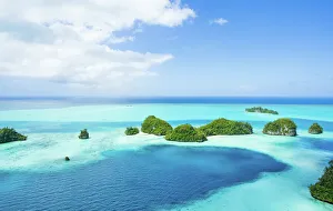 Palau rock islands and tropical water from above Palau rock islands and tropical water from above