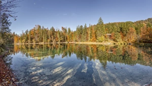 Panorama, autumn mood, Kleiner Oedsee lake, Gruenau im Almtal, Upper Austria, Austria Panorama, autumn mood, Kleiner Oedsee lake, Gruenau im Almtal, Upper Austria, Austria
