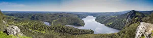 Panorama of the dammed Rio Tajo in Monfraguee National Parks, UNESCO biosphere reserve Panorama of the dammed Rio Tajo in Monfraguee National Parks, UNESCO biosphere reserve