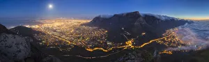 Panoramic full moon view of City Bowl, Cape Town, Western Cape Province Panoramic full moon view of City Bowl, Cape Town, Western Cape Province