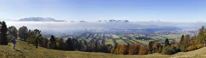 Panoramic view from Sonntratn Mountain near Gaissach over the Isar valley Panoramic view from Sonntratn Mountain near Gaissach over the Isar valley