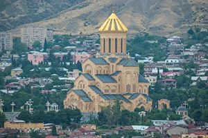 Panoramic view of Tbilisi, Georgia. Tbilisi is the capital and the largest city of Geogia Panoramic view of Tbilisi, Georgia. Tbilisi is the capital and the largest city of Geogia