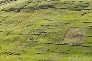 Faroe Islands Landscape Photography Prints: Parcels of land, fields, patchwork, Kvivik, Streymoy, Faroe Islands, Denmark