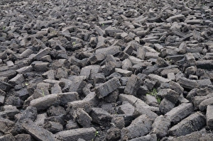 Peat briquettes used for fuel in private homes are dried by the citizens themselves, Birr Peat briquettes used for fuel in private homes are dried by the citizens themselves, Birr
